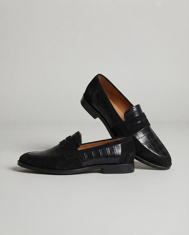 Ghislaine | Mocassins noirs à semelle intérieure rembourrée