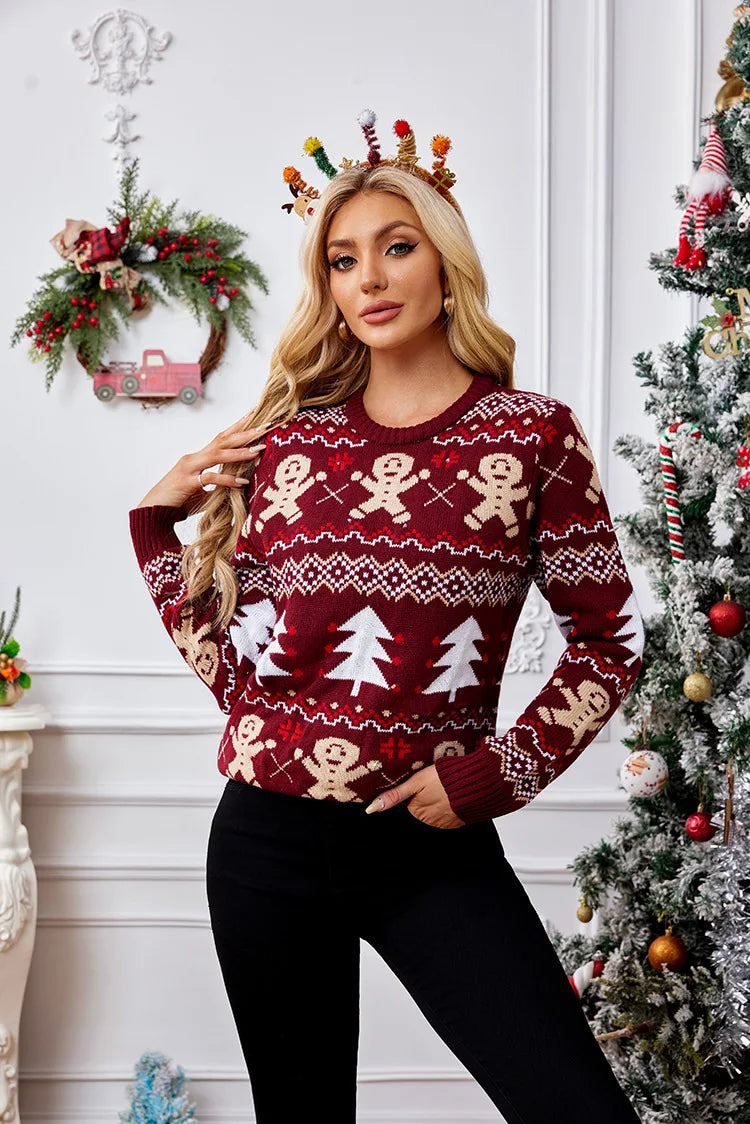Mahée | Pull de Noël à bonshommes en pain d&