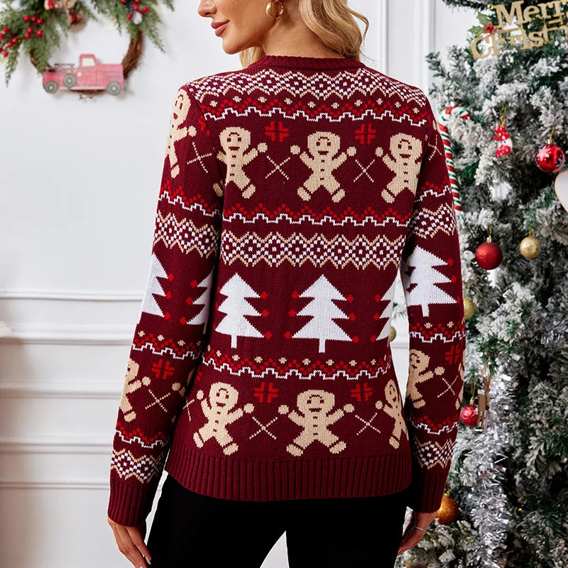 Mahée | Pull de Noël à bonshommes en pain d&