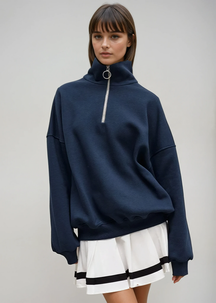 Mallory | Sweat ample à col montant zippé