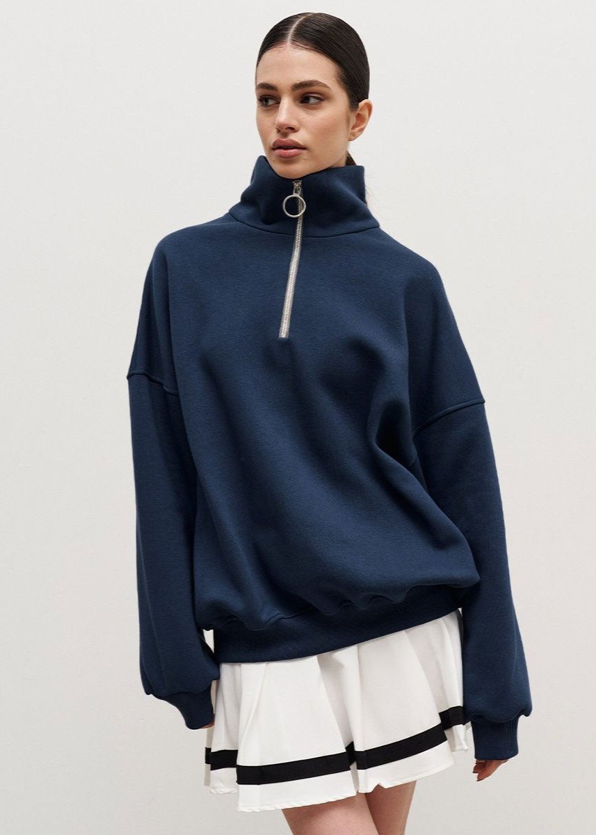 Mallory | Sweat ample à col montant zippé