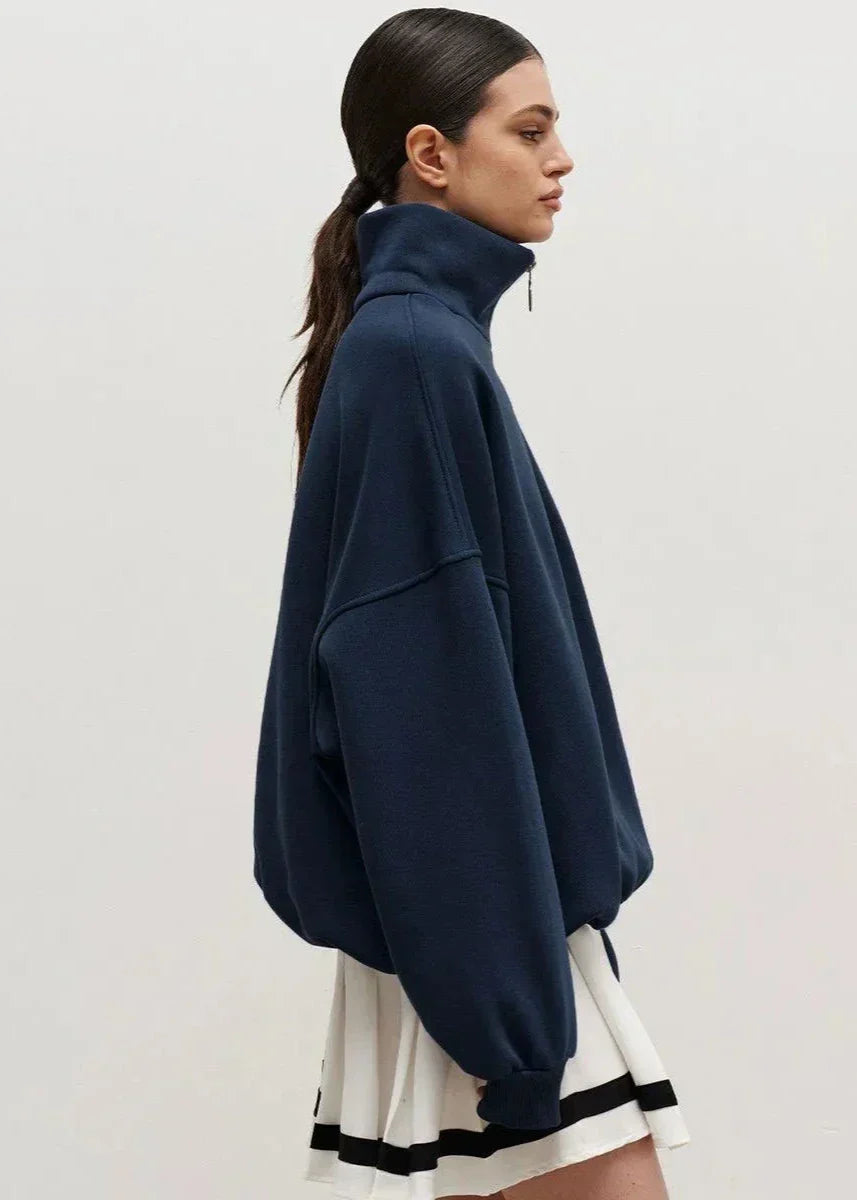 Mallory | Sweat ample à col montant zippé