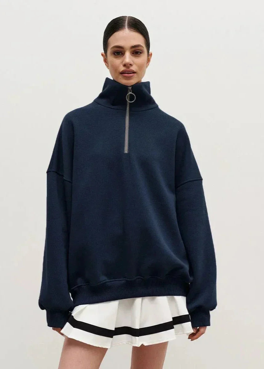 Mallory | Sweat ample à col montant zippé