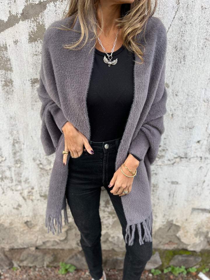Marjolaine | Cardigan long à franges