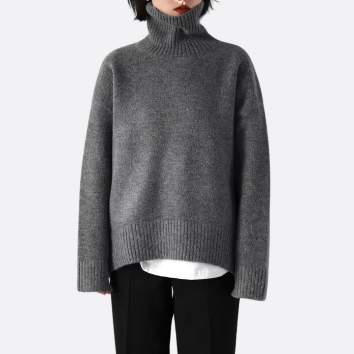Mathurine | Pull ample à haut col roulé