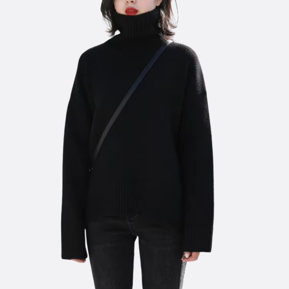Mathurine | Pull ample à haut col roulé
