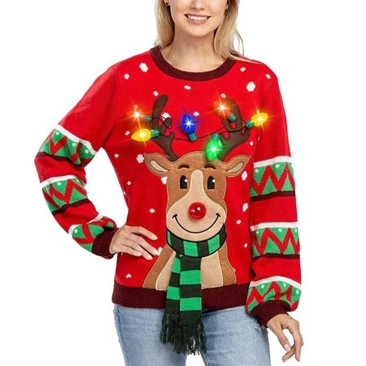 Mauricette | Pull de Noël lumineux à renne