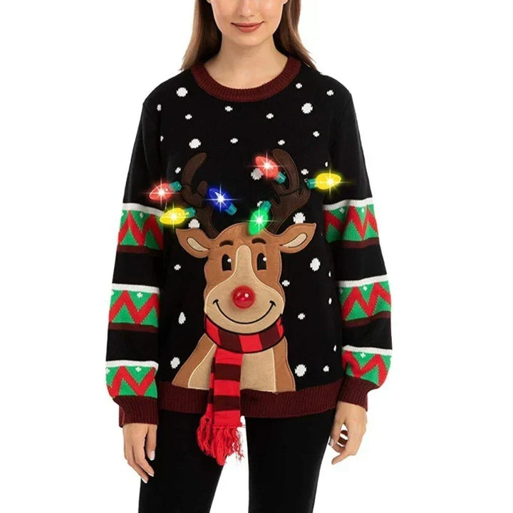 Mauricette | Pull de Noël lumineux à renne