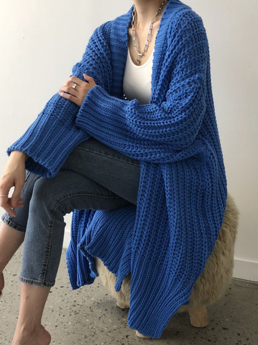 Mélia | Cardigan long oversize en grosse maille