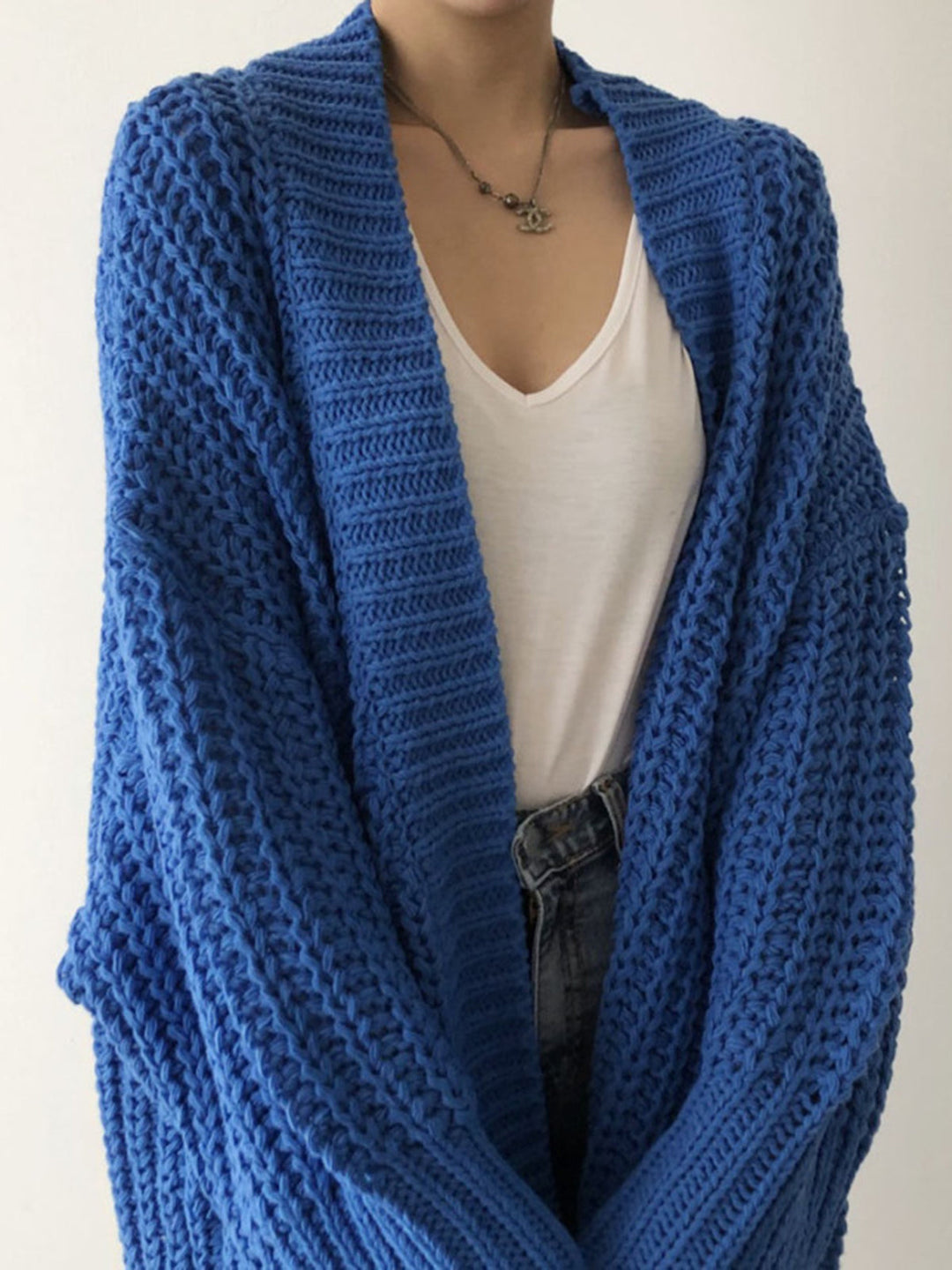Mélia | Cardigan long oversize en grosse maille
