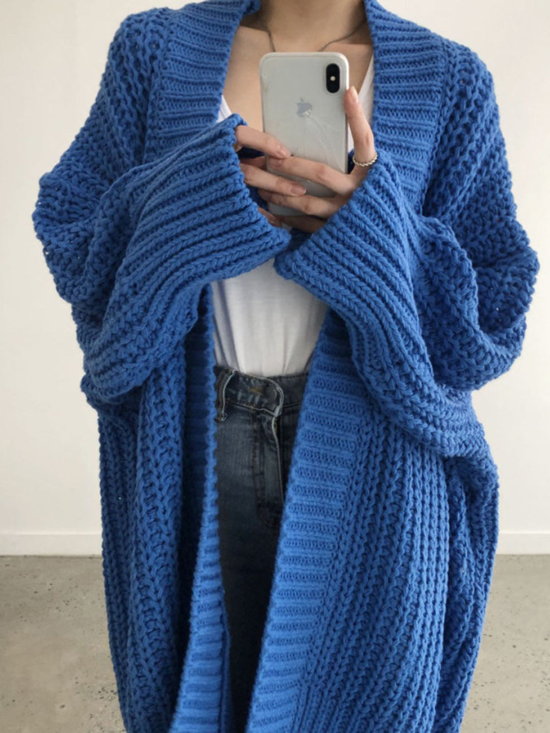 Mélia | Cardigan long oversize en grosse maille