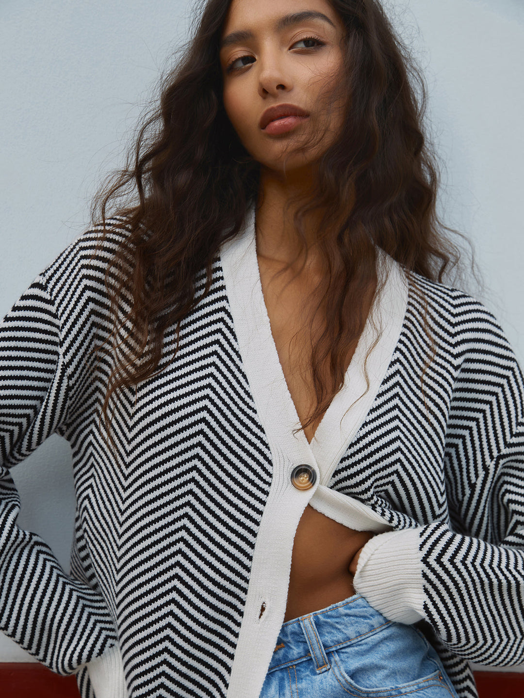 Mariette | Cardigan à motif chevrons