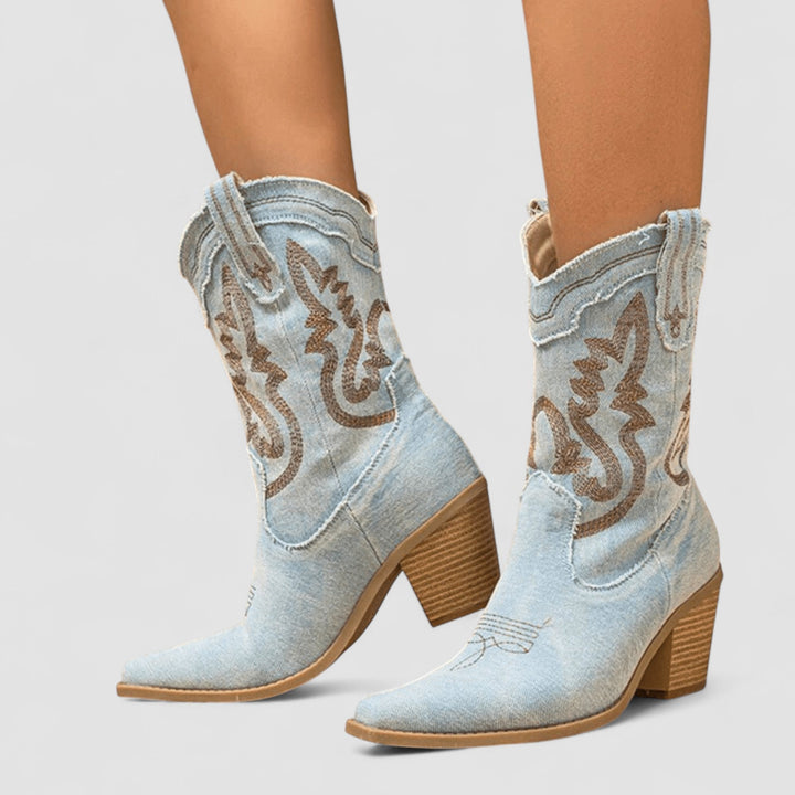 Selena – Bottines en Denim Orthopédique