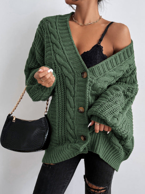 Morgane | Cardigan oversize en maille torsadée