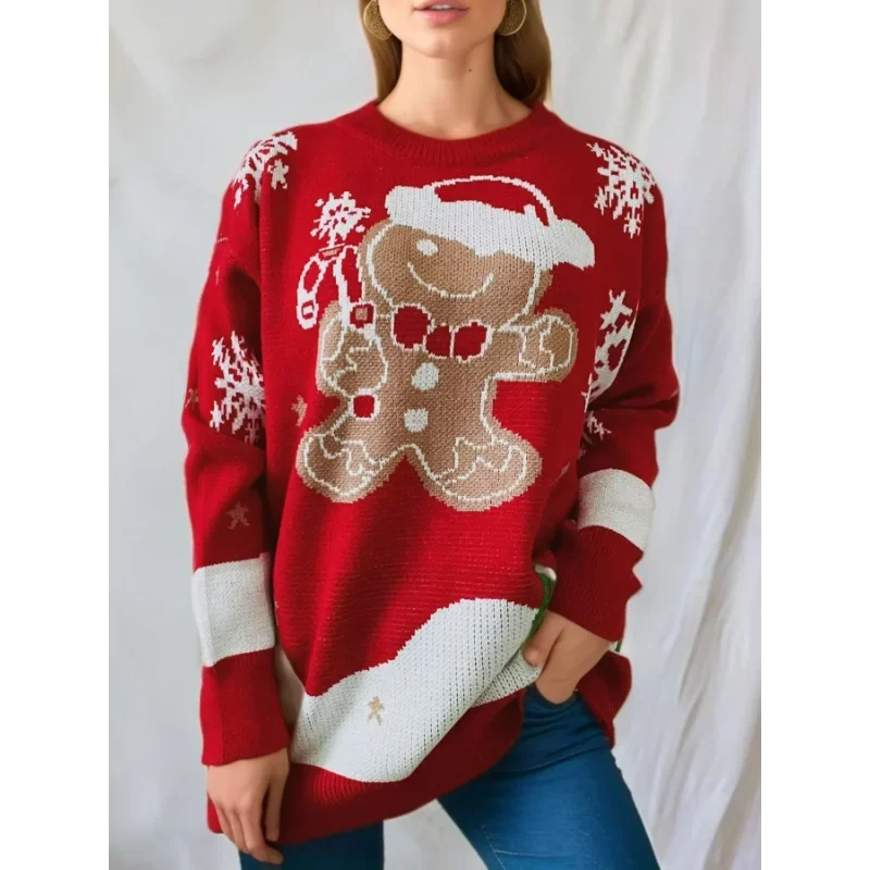 Naïma | Pull de Noël à grand bonhomme en pain d&