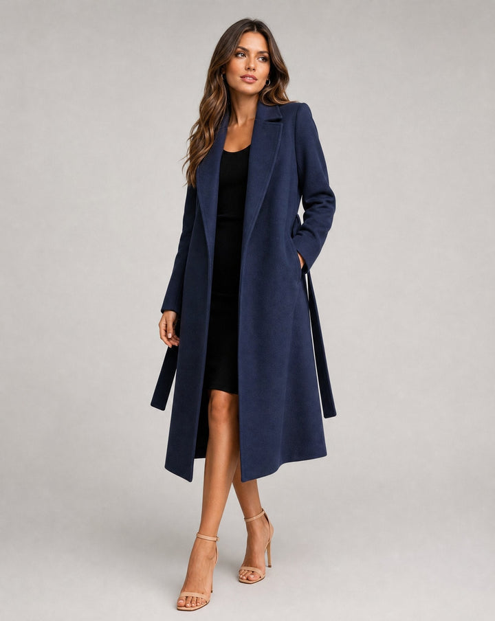 Natalène | Manteau long ceinturé à revers