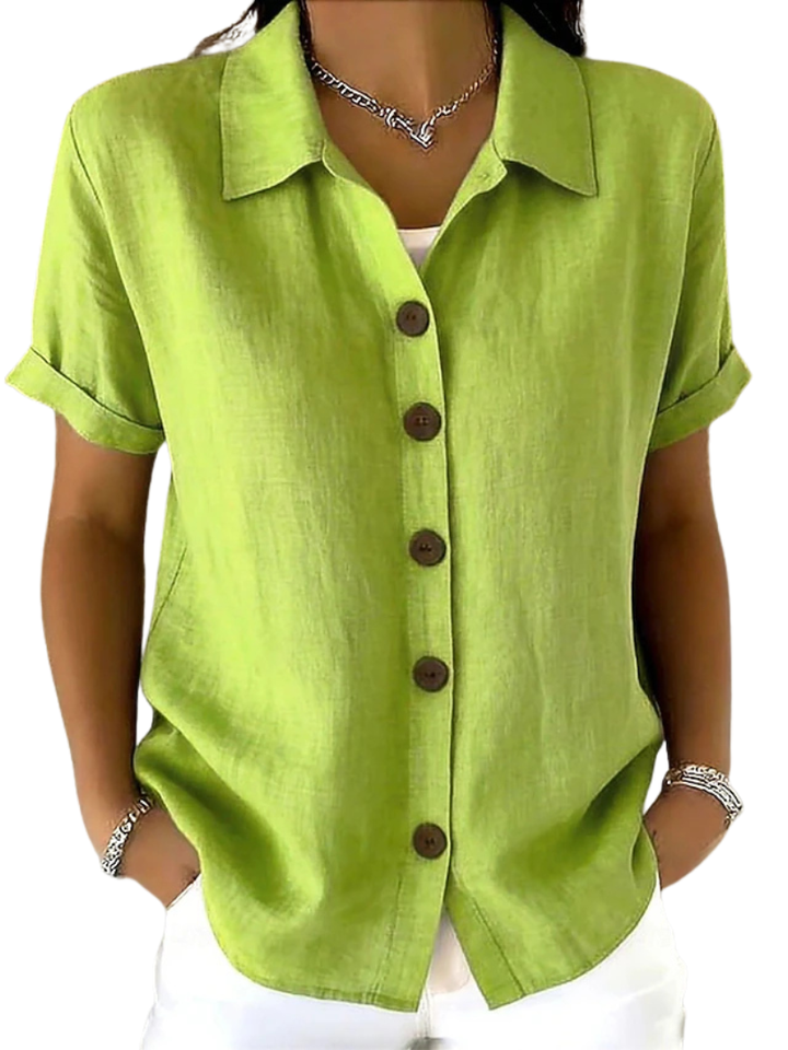 Pilar | Chemise à manches courtes effet lin