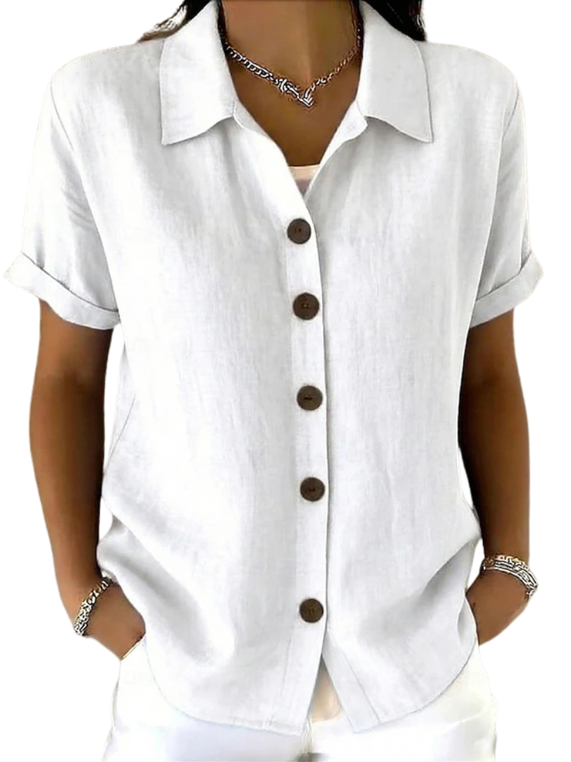 Pilar | Chemise à manches courtes effet lin