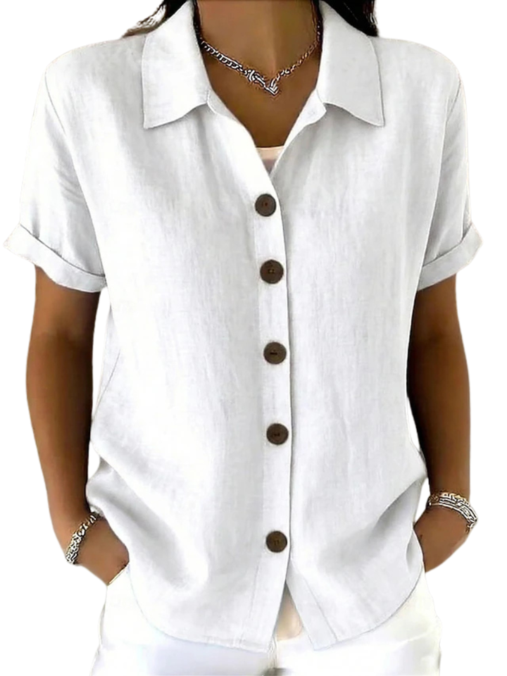 Pilar | Chemise à manches courtes effet lin