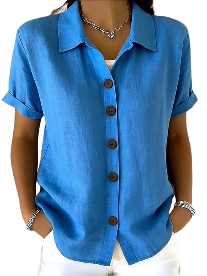 Pilar | Chemise à manches courtes effet lin