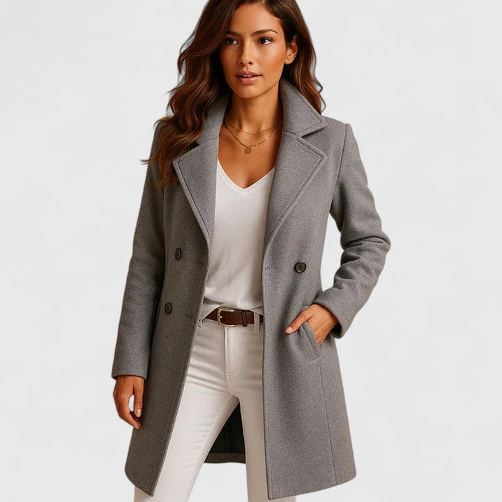 Roxelane | Manteau long à revers crantés