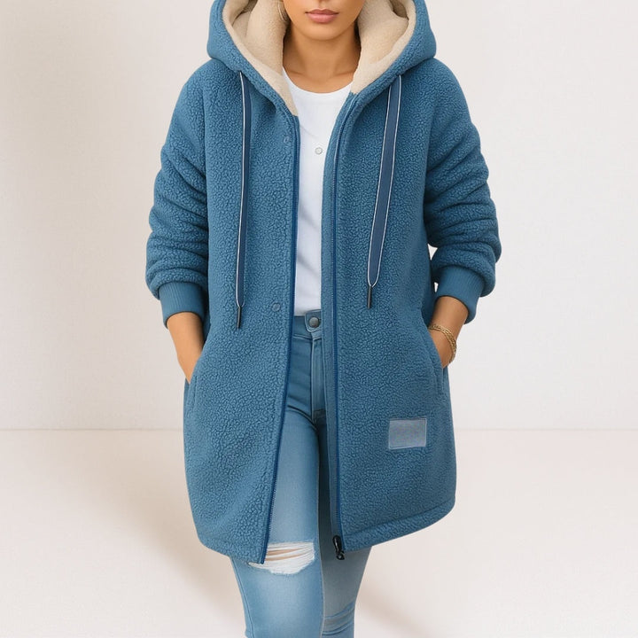 Théophanie | Veste zippée à capuche effet peluche