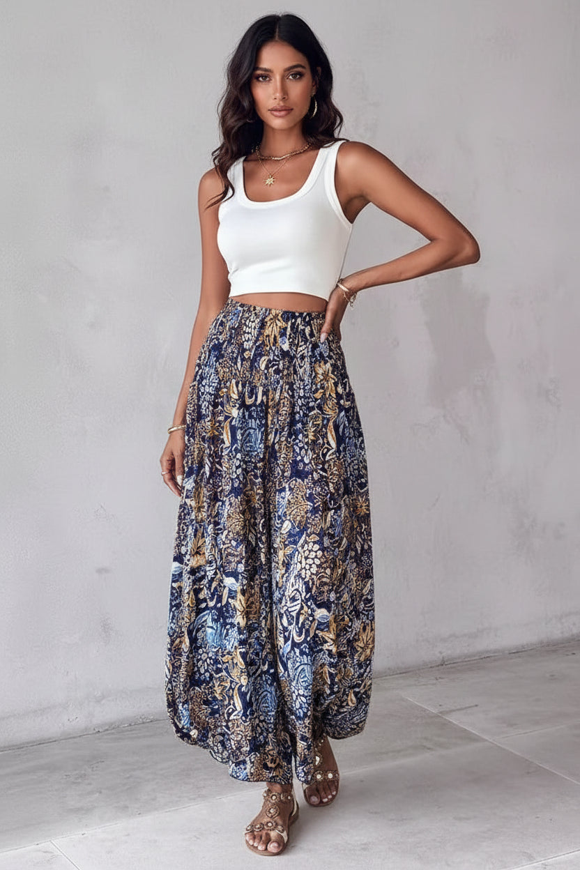Colette | Pantalon Large Femme - Jambes Larges et Taille Élastique