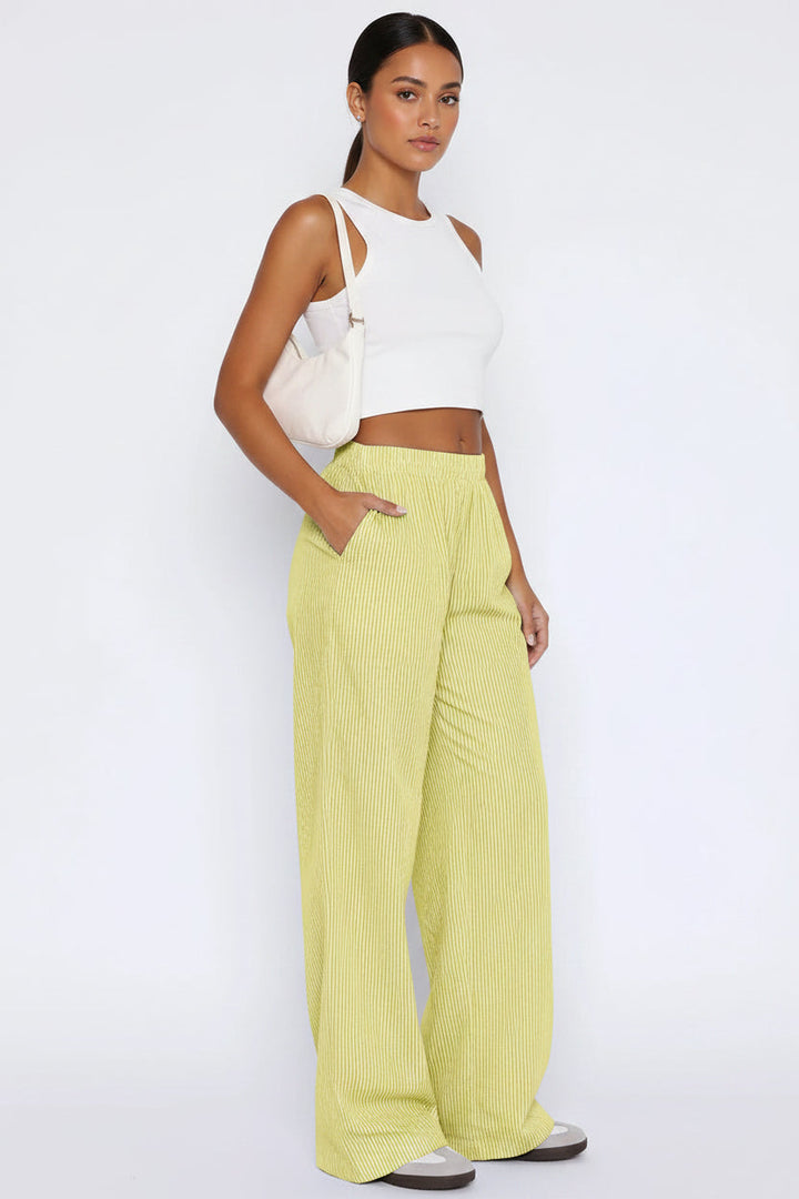 Dalissa | Pantalon Large Femme - Taille Haute et Jambes Larges