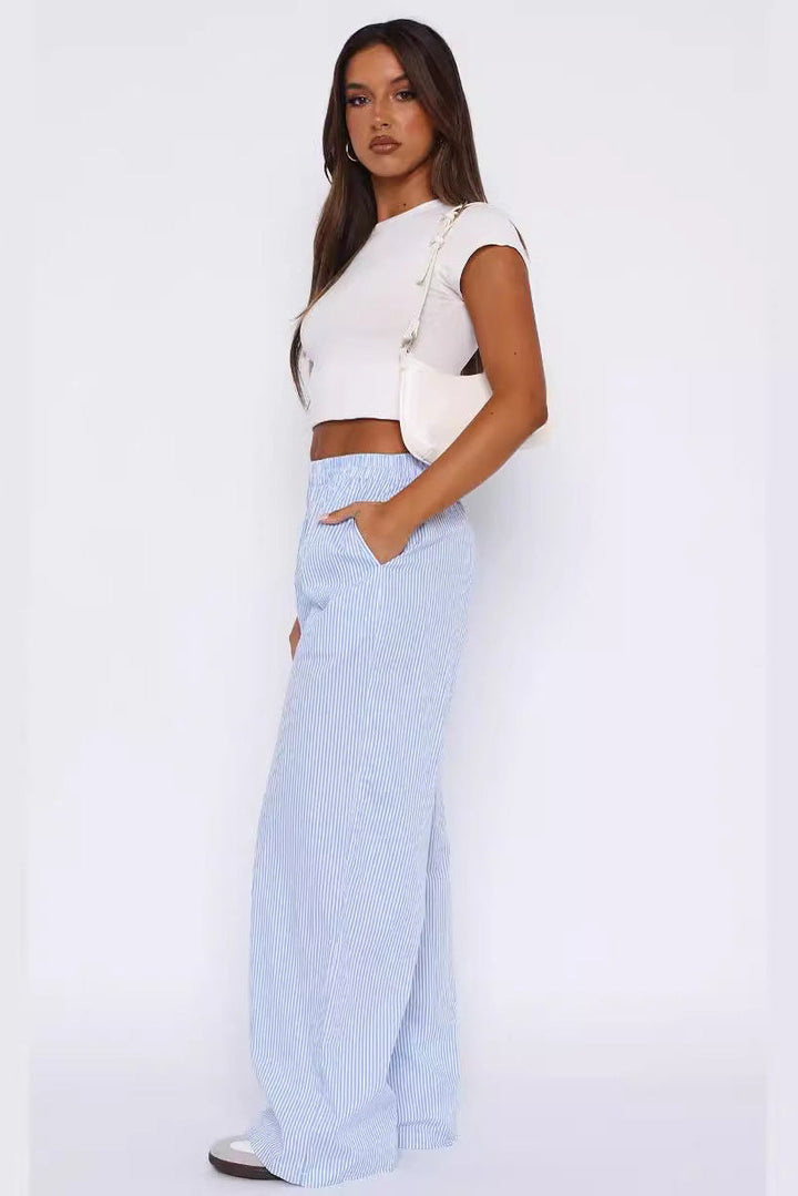 Isabeau | Pantalon Large Femme - Jambes Larges et Taille Élastique